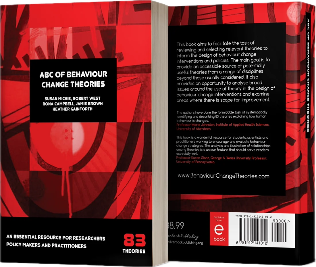 ABC of Behaviour Change Theories book, front and back covers